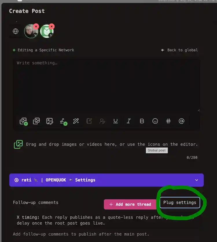 Click Plug Setting