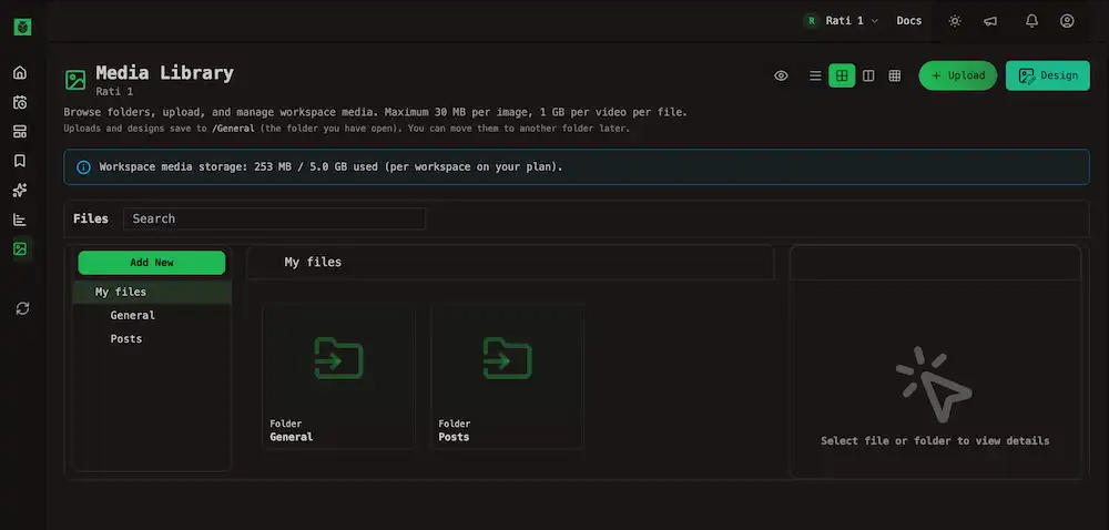 Open OpenQuok Media Tab on left sidebar