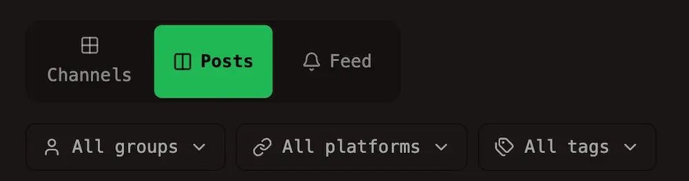 Filter Kanban Post by business profile, platform, and post type