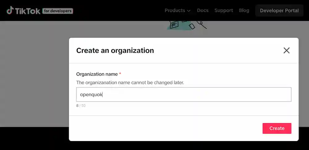 Create New Organization