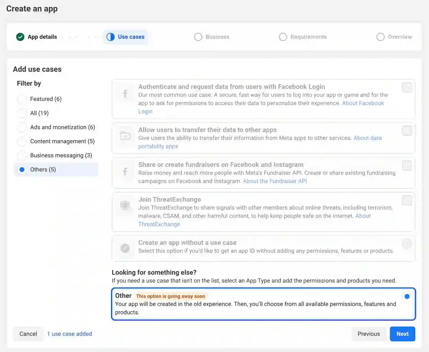 Step 2 - Select Other Type